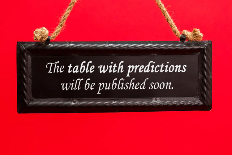 The prediction table will be released soon.