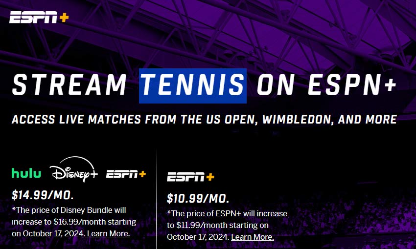 espn tennis subscription banner