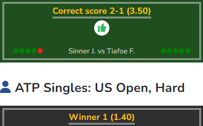 Jannik Sinner vs Frances Tiafoe betting tip