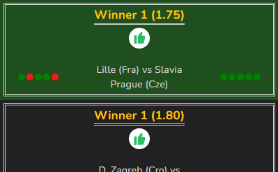 Lille (Fra) vs Slavia Prague (Cze) betting tip