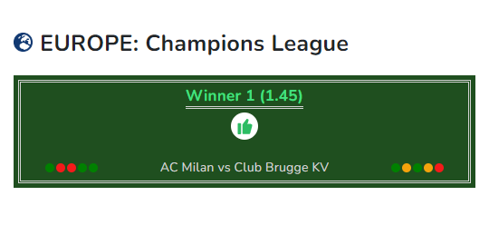 AC Milan против Club Brugge KV