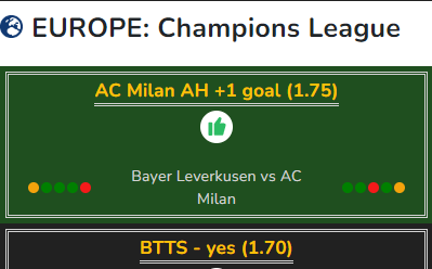 Bayer Leverkusen vs AC Milan betting tip