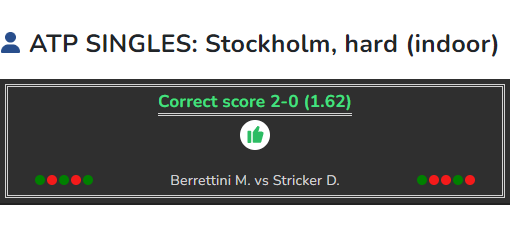 Berrettini vs Stricker