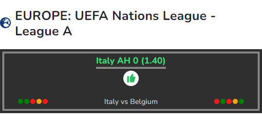 Italy vs Belgium betting tip