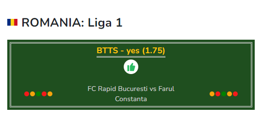 Рапид Бухарест vs Фарул Констанца