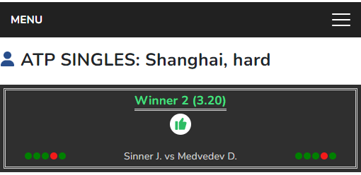 Sinner J. vs Medvedev D. betting tip