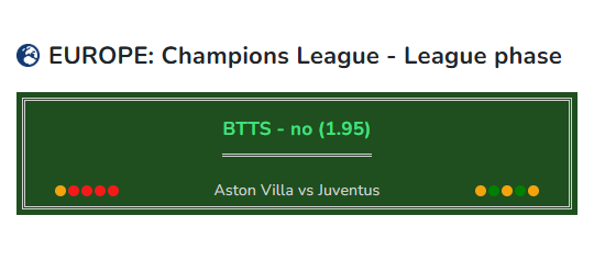 Aston Villa vs Juventus