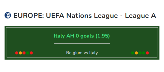 Belgium vs Italy