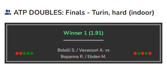 Bolelli / Vavassori vs Bopanna / Ebden