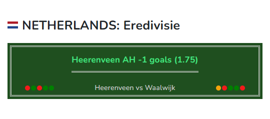 Heerenveen vs Waalwijk