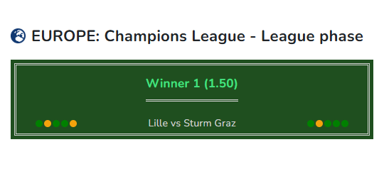 Football prediction Lille vs Sturm Graz