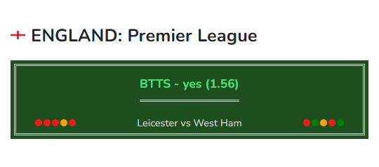 Leicester vs West Ham