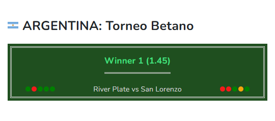 Soccer prediction River Plate vs San Lorenzo