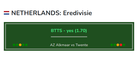 Soccer prediction AZ Alkmaar vs Twente