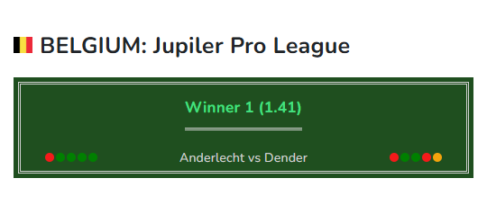 Soccer prediction Anderlecht vs Dender