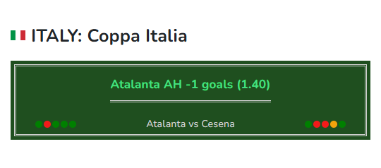 Soccer prediction Atalanta vs Cesena