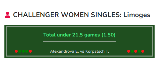 Tennis prediction Alexandrova vs Korpatsch